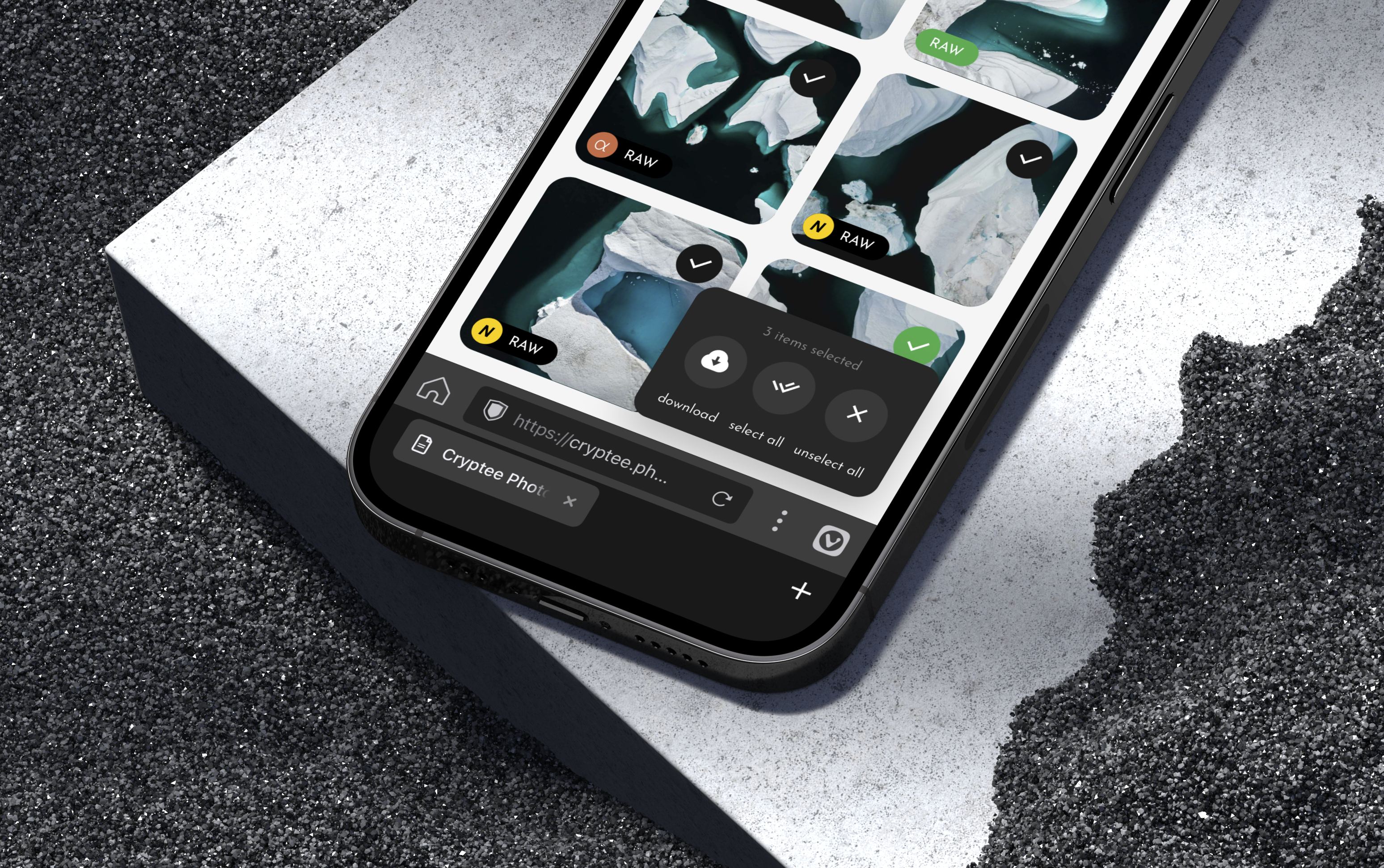 Cryptee Sharing - Receiving in Vivaldi
